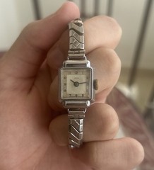 Rare Vintage 1940s Oris Ladies Square Mechanical Watch Cal. 410 18mm Swiss
