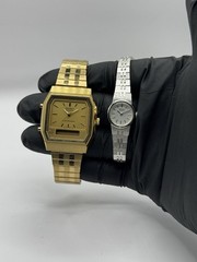 Vintage Seiko Quartz Vintage Ana-Digi & Ladies Seiko Gold/Silver Metal