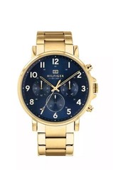 Tommy Hilfiger Men’s Watch 1710384 Daniel Blue Dial Gold tone Day Date Watch