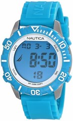 Nautica Light Blue Digital Watch Rubber Silicone Strap Indiglo N09929G NSR 100