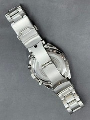 TECHNOS Chronograph Quartz Watch Wrist 18.5cm 7.28in Working Boxed Silver Japan