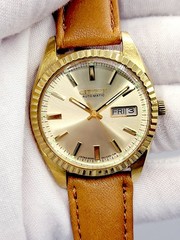 Citizen Automatic Day Date 1977 [N.MINT] 35mm Gold Tone Vtg Unisex Watch Runs