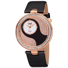 Women’s Burgi BUR155 Diamonds Mother Of Pearl Dial Crystal Bezel Leather Watch