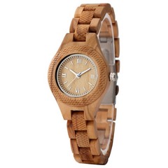 Handmade Olive Wood Watch Women Full Wood Minimalist Natural Grain Quartz Presen