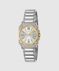 GUCCI G-Flat Quartz Stainless Steel 30MM Silver Dial Women’s Watch YA166506