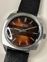 ASEIKON Vintage 1960’s Men’s Manual Orange Dial Silver Steel Square Watch
