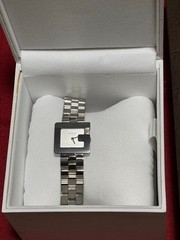 GUCCI 3600M Square G Silver Dial Quartz Unused Watch Extra Large Band 24-25cm