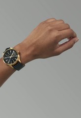 Nixon Sentry Solar Leather A1347-510 All Gold/ Black