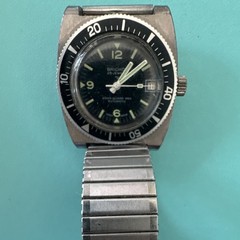 Brichot 25 Jewels Automatic Diver Vintage 36-39.9mm Black Dial Date Watch