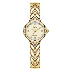 Woman Vintage Gold Wristwatch | Elegant & Versatile Quartz Watch | Gold Bracelet