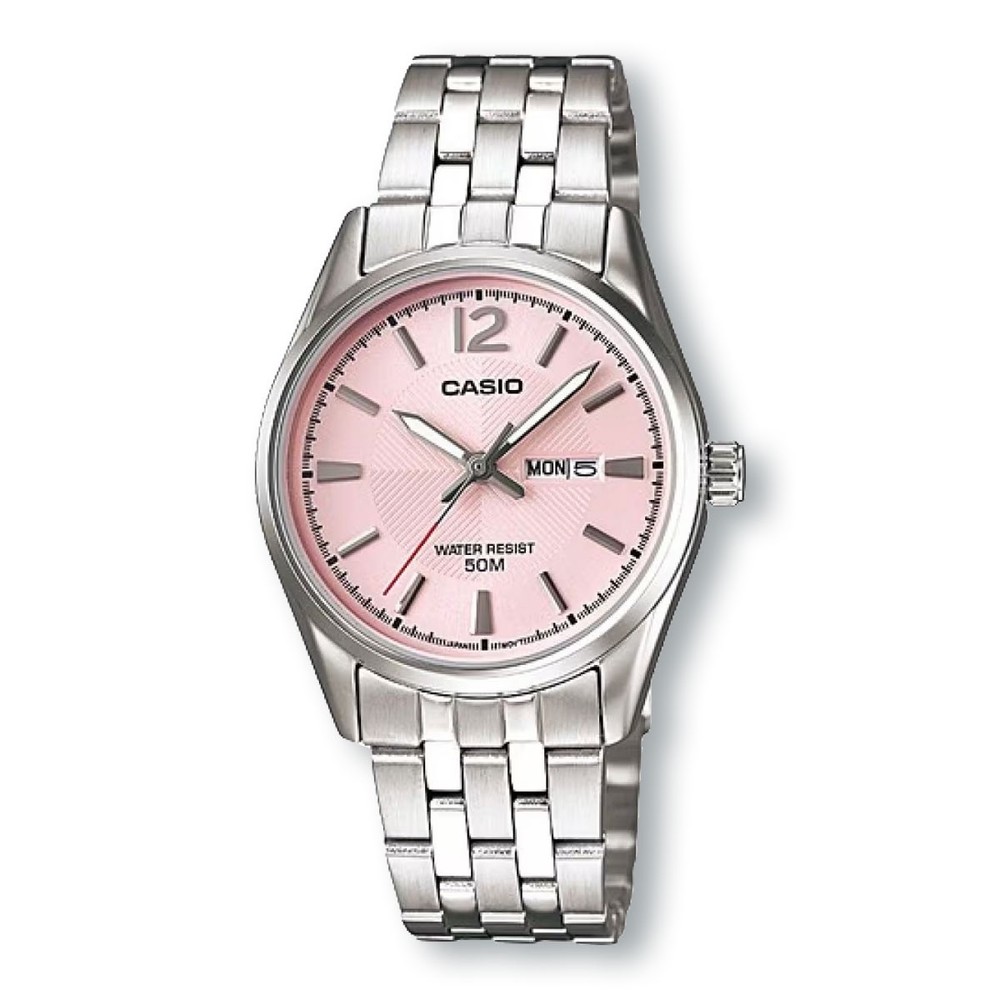 CASIO LTP1335D-5A Simple Analog Easy-to-Use Watch, Pink Dial