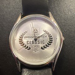 Bassmaster Classic Vintage Watch Genuine Leather Band Black Good Cond Works