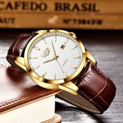 Luxury Mens Business Watch Waterproof Analog Luminous Date Quartz Man Wristwatch