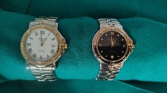 Raymond Weil Parsifal Two-Tone SS Bracelet Quartz White plus Onyx Dial Lot of 2
