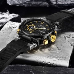 Men Large Dial Digital LED Quartz Date Sport Watch Waterproof Wristwatch Gift