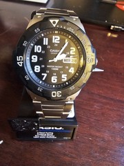 Casio Men’s Analog Quartz Day/Date 100m WR Black Dial Steel Bracelet w/ Box