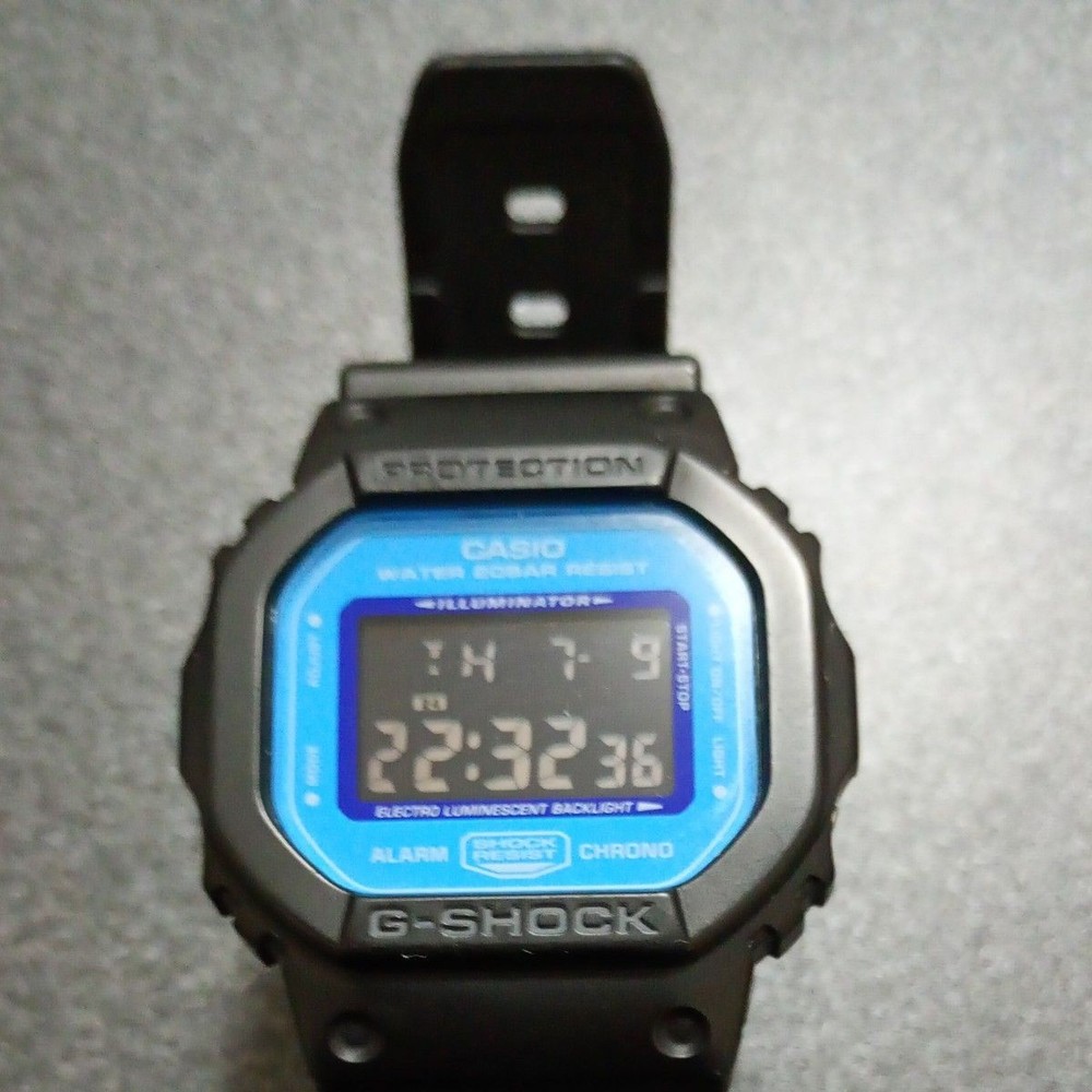 CASIO G SHOCK DW 5600SN Black Blue Square Watch
