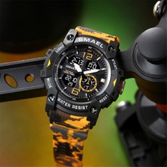 SMAEL Men’s Digital Military Watch Silicone Band LED Water Resist Wristwatch