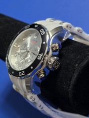 🔥Invicta Mens Scuba Pro Diver Chronograph Watch-Black Bezel-Off White Band🔥