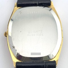 Favre Leuba Geneve Quartz Watch 18cm 7.08in Black Gold Working Vintage Japan