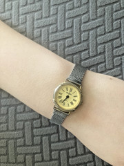 Seiko Gold Women’s Watch w/ vintage seiko silver mesh style band
