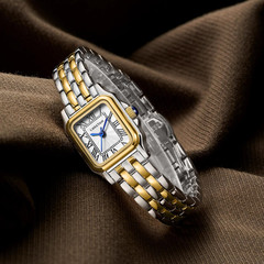 Reloj de Oro para Mujer Pulsera Vintage Chica con Caja Rectangular Elegante