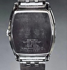 SEIKO E377 Lucent 5Y89 Quartz Silver Tone 1.25in Mens Wristwatch