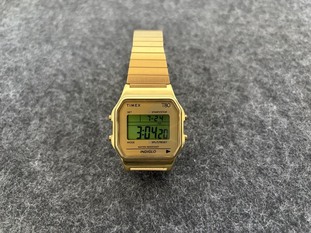TIMEX T80 2024 TW2R79000 Men’s Digital Bracelet Wristwatch Indiglo Chrono Works