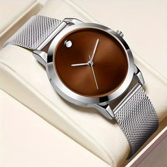Fashion Stainless Steel Band Watches Casual Simple Watches Men Gift