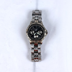 Fossil Blue Unisex BQ-9023 Rotating Bezel Silver Tone Quartz Watch