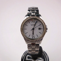 Citizen Eco Drive s076544 Watch Stainless Steel Gem Set Bezel Woman’s Date