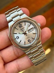 Seiko 5 SNKK55 Automatic Sliver Day-Date Stainless Steel Men’s Watch