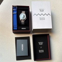 Seiko 5 Sports x Rowing Blazers Auto Green Dial Box/Manual + Blue NATO