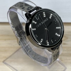 Steve Madden Women’s Watch Black Animal Spots Silver Tone Mesh Band NEW BATTERY