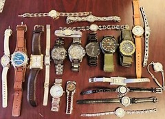 22pc Mixed Quartz Watch Lot-Citizen,Relic,Fossil,Kenneth Cole,etc-No Batteries