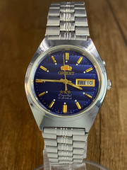 Orient Crystal 3 Stars Blue Wave Vintage automatic 21 jewels Japan mens watch