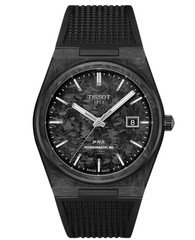 Unused TISSOT PRX Powermatic 80 T137.907.97.201.00 Black Carbon Men Watch in Box