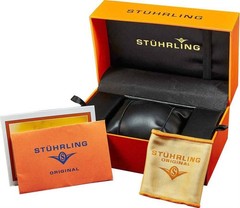 Stuhrling 4087 3 Depthmaster Teal Dial Black Silicone Strap Mens Watch