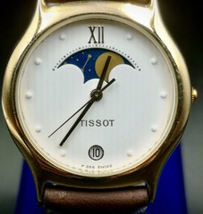 Vintage and Rare TISSOT Moonphase Unisex quartz watch. Mineral Crystal. F356