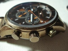 RARE LARGE MEN’S 3 DIALS MILITARY TIME JOSEPH ABBOUD BROWN WATCH NEW BATTERY