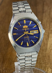 Orient Crystal 3 Stars Blue Wave Vintage automatic 21 jewels Japan mens watch
