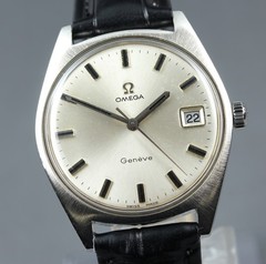 OMEGA Genève Cal.613 Ref.136.041 34mm Silver Date Hand Winding Men’s Watch 1969
