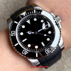 20TM 40mm Sterile Black Dial Miyota 8215 NH35 PT5000 Automatic Steel Mens Watch