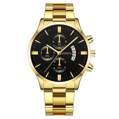 Luxury Men’s Silver Stainless Steel Quartz Business Watch with Calendar