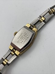 Vtg Seiko Watch Women Silver Gold Tone Ombre Red Dial 11-8079 Manual Wind 6.5”