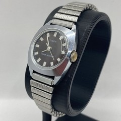 Vintage Timex Women’s Watch 24 mm Chrome Plated Bezel Dark Brown Dial Not Run
