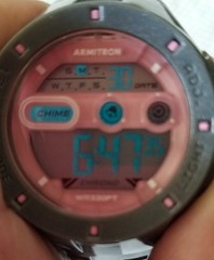 Armitron Gray/Pink Digital Watch 45/7067 Gray Band 5.5″-7″ New Battery