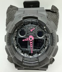 Casio G-Shock GA-100C Gray Pink Analog Digital Watch 5081 WR200M + New Battery