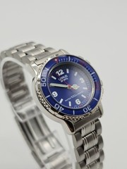 Lorus Sports V821-1070 Diver Style Blue Dial Quartz Watch 100m Wr New Battery