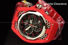 Invicta Racing Swiss Ronda Z60 Caliber Black Dial Men’s Watch – 54mm, Red, Steel